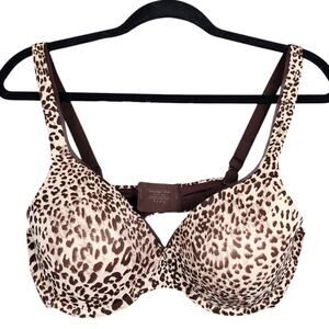 Vanity Fair Womens Flattering Lift Underwire Bra Size 36D Leopard Print 75260